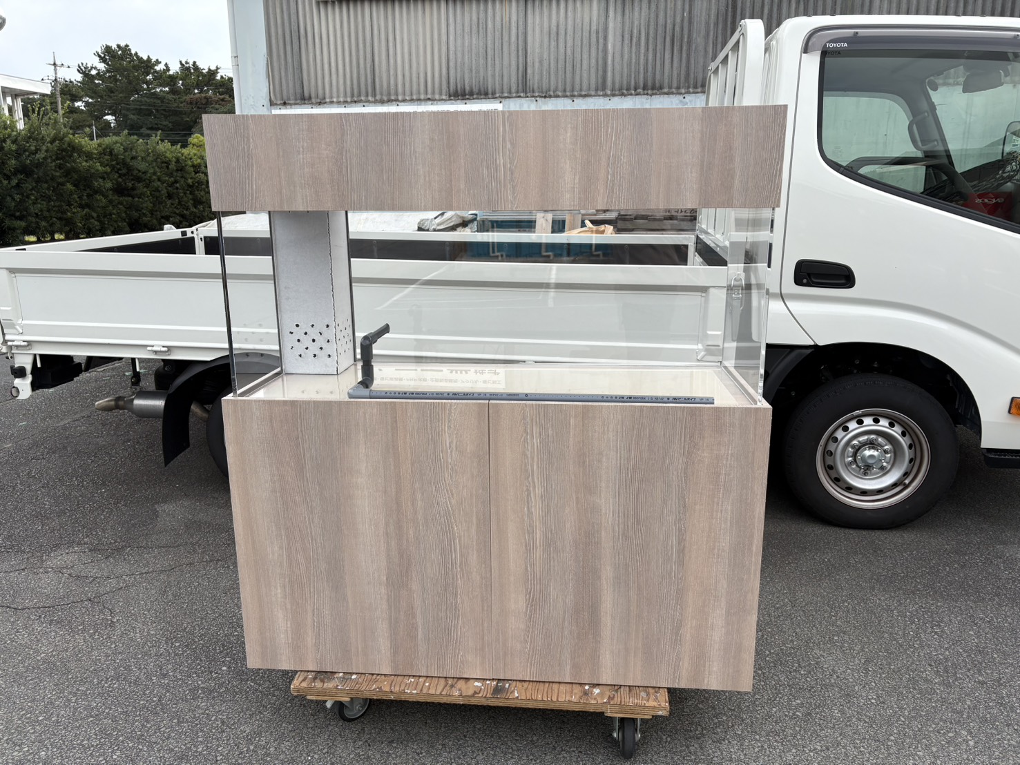 天板式アクリル水槽/化粧板付きアングル架台/フードカバー/濾過槽